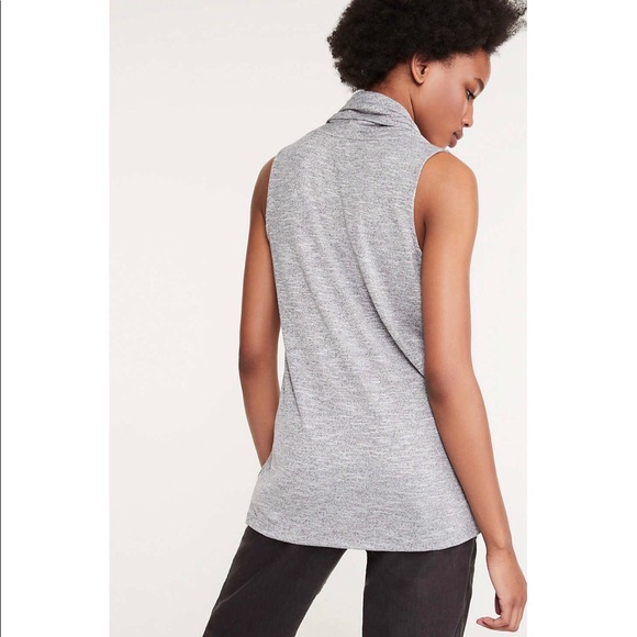 SOLD Lou & Grey Gray Brushmarl Cowlneck Top - Picture 2 of 8